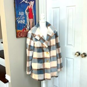 Pink and blue plush jacket